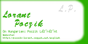 lorant poczik business card